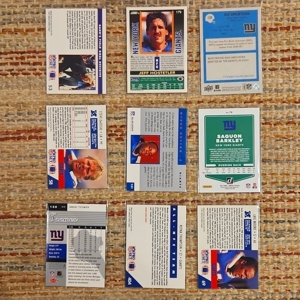 NEW York Giants 54 Sports Cards 80s-2020s